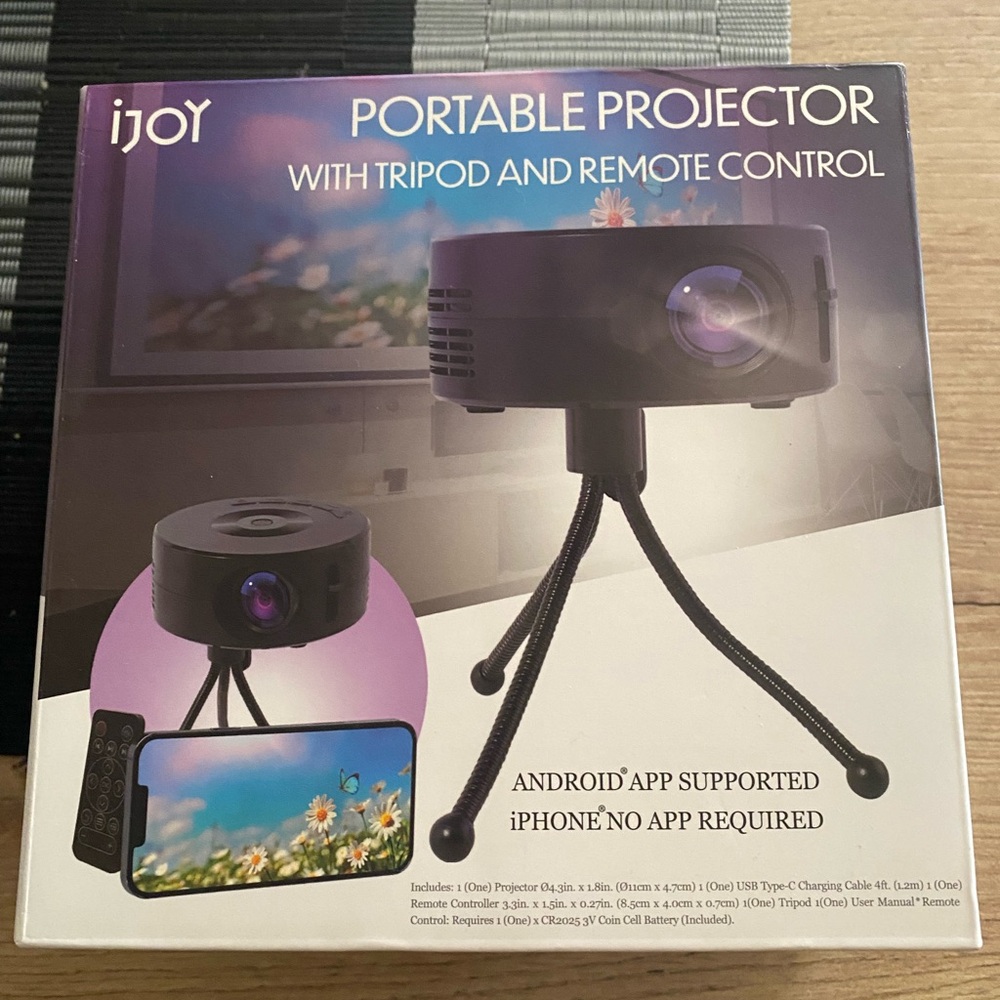 iJoy Black Portable Projector with Flexible Tripod and Remote